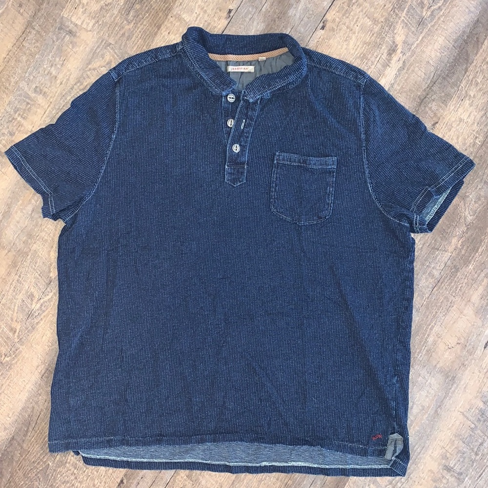 5 for $45/ Jeremiah indigo short sleeved collared shirt